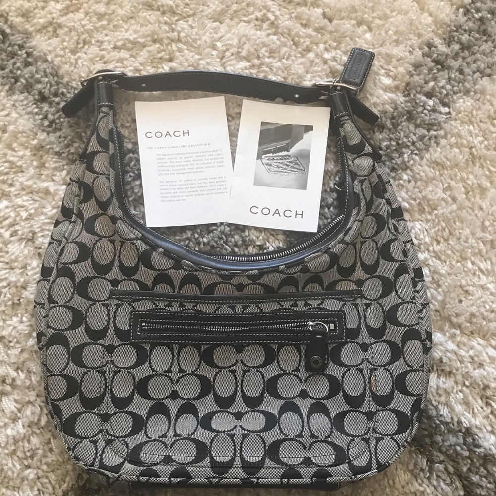 Coach Monogram Beige/black shoulder bag